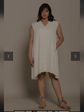 Reistor NWT The Musical Dusk Dress, Shell Off White Sz XL/XXL 100% Hemp